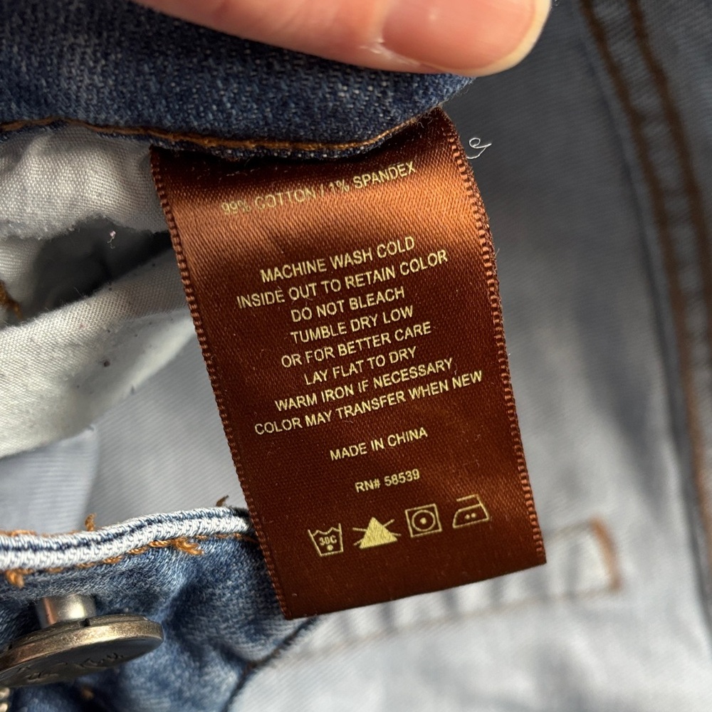 Kut from the Kloth Light/Medium Blue Distressed Flare Jeans - Picture 3 of 7